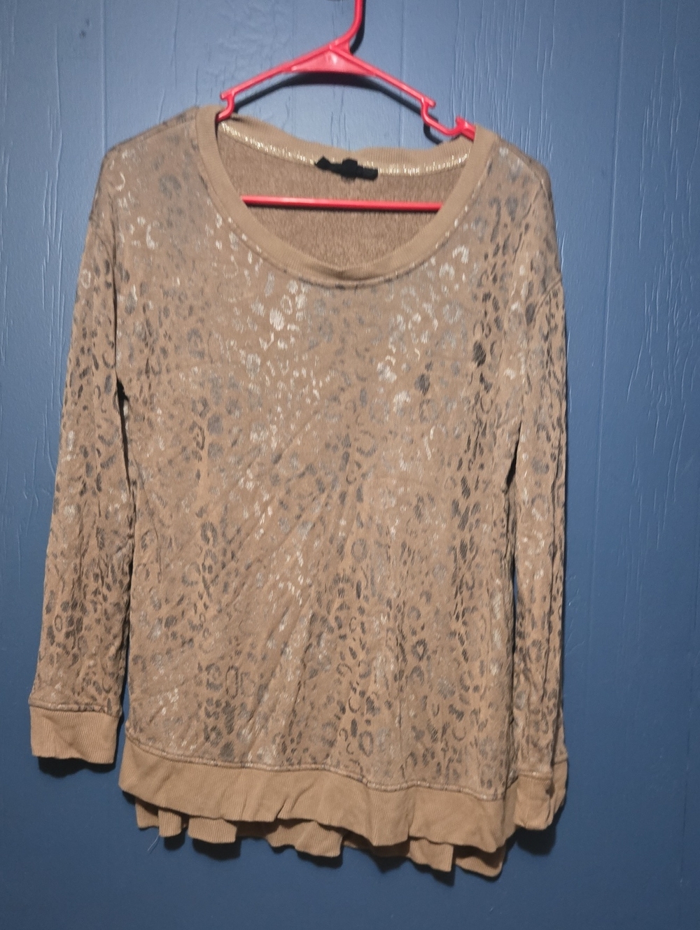 Jane and Delancey Tan Leopard-Print Lightweight Sweater